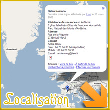 Localisation des gîtes